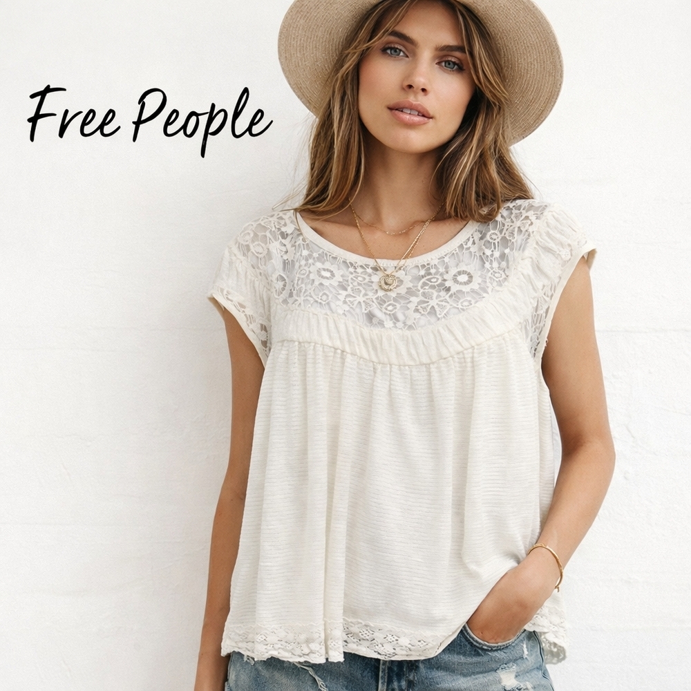 Free People Lace babydoll‎ top S/P